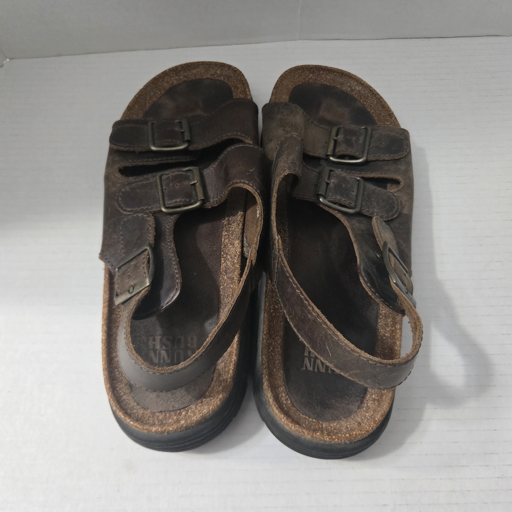 Nunn Bush Dark Brown Leather Sandals with Buckle - Picture 5 of 6
